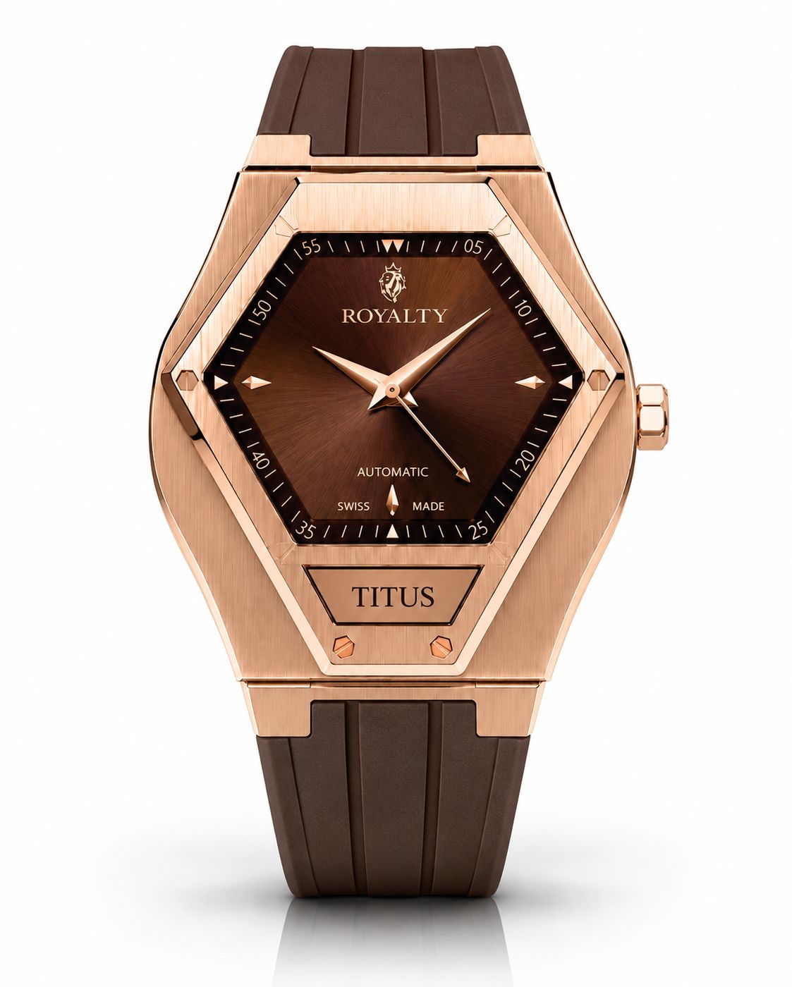 ROYALTY Titus — Rose Gold • Espresso Rubber